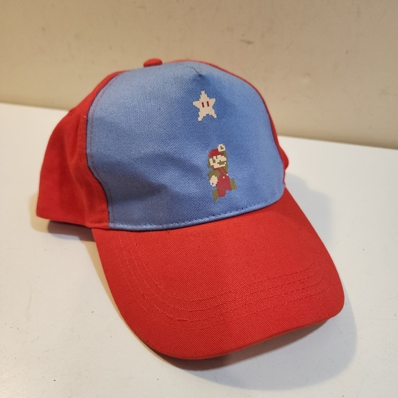 Super Mario Bross Adjustable Red and Blue Cap with Mario Design OS - Picture 10 of 11